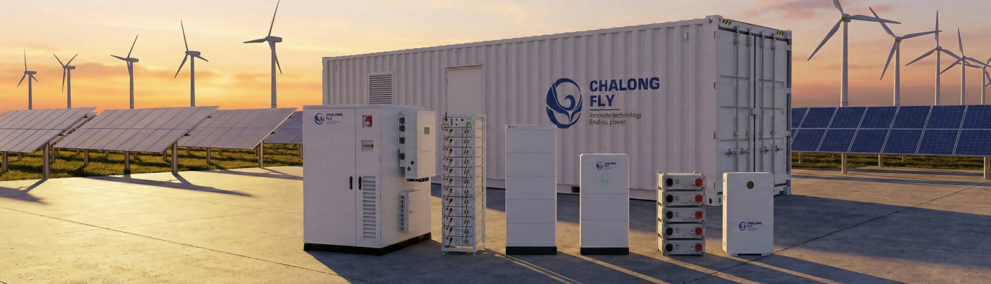 CLF energy storage systems with containerized BESS for solar and wind power, including cabinets and rack battery modules